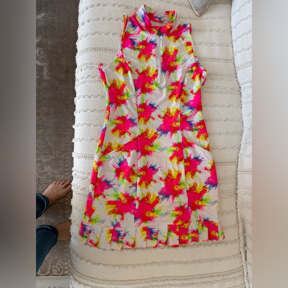 Tzu Tzu Women's Dress - Pink and Yellow Splash